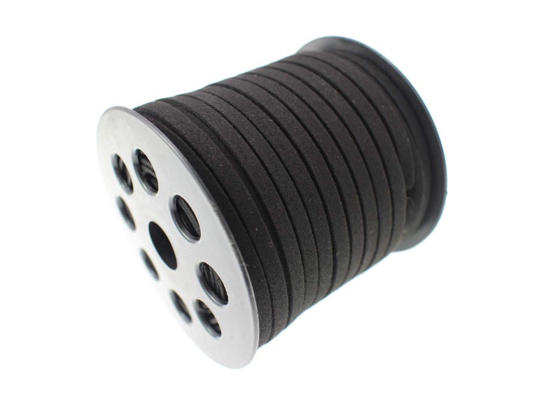 Pamir Tong Faux Suede Leather Cord String for Jewerly Making 5mm 40 Yards Black Bracelet Cord Flat Thin Leather Lace Thread for Necklace-Chocker & DIY Projects - Image 2